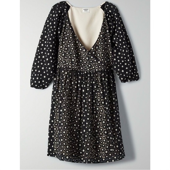 Aritzia Sunday Best Bonita Mini Dress Black / White Daisy Pattern Medium - Picture 1 of 10